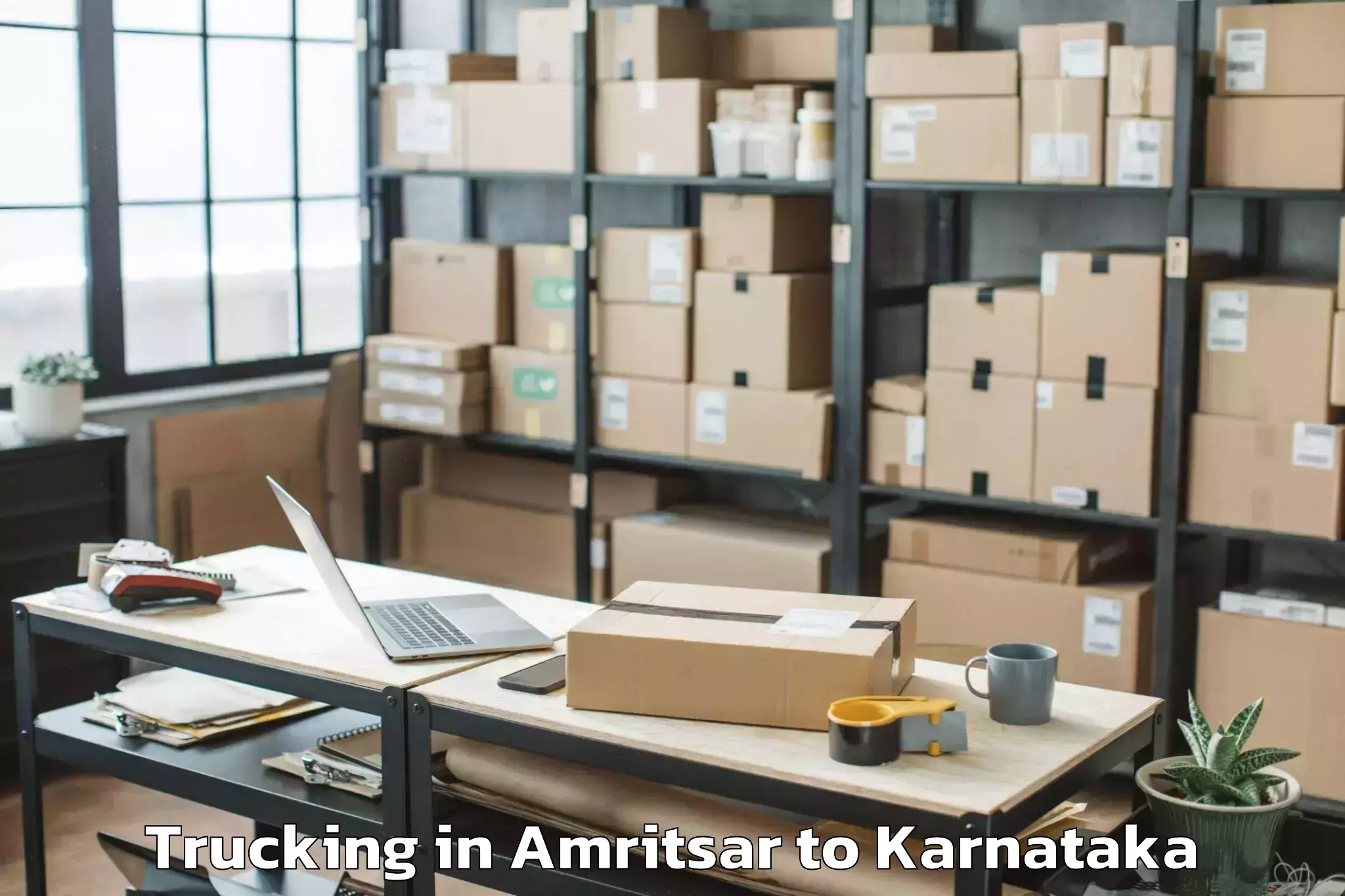 Top Amritsar to Panja Dakshin Kannad Trucking Available